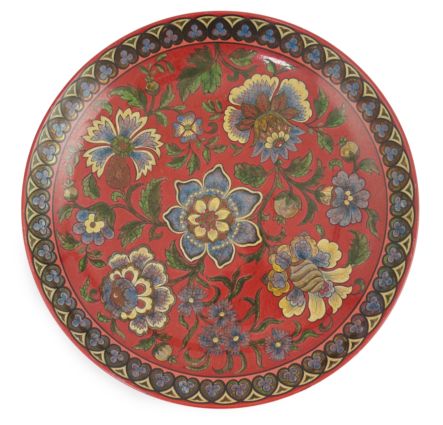 An early Zsolnay Persian inspired lustre charger, late 19th century